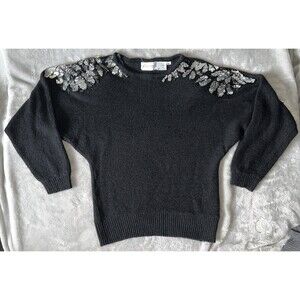Winkelman’s Vintage Womens M Sweater Embellished Silk & Angora Knit Stretch